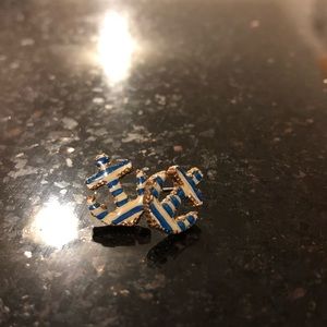 Betsy Johnson anchor stripe earrings